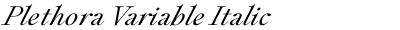 Plethora Variable Italic